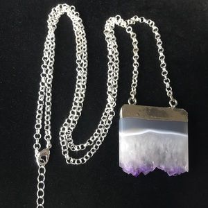 Sterling Silver Plated Quartz Pendant